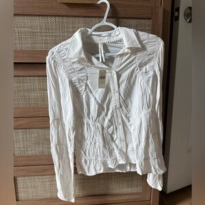 NWT Anthropologie white button down blouse